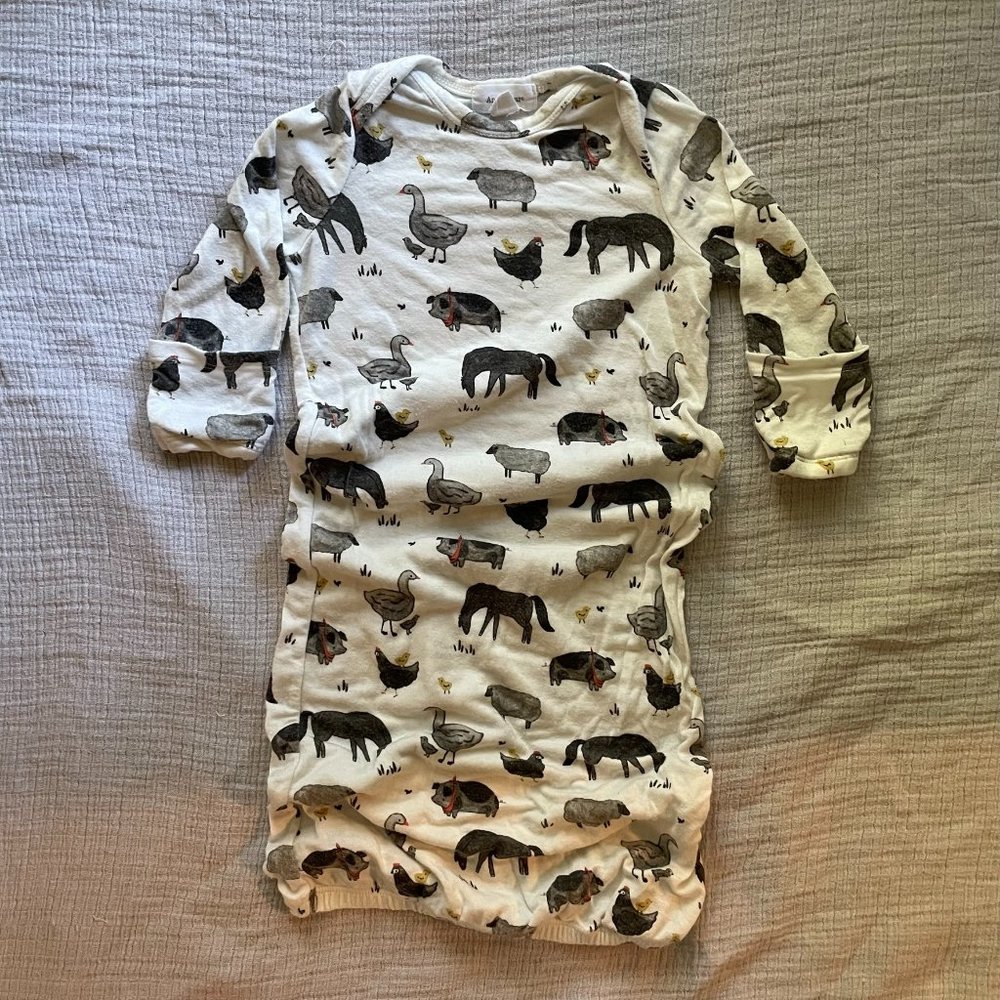 Angel Dear Sleep Gown  |  Farm Animals  |  Cream and Black
